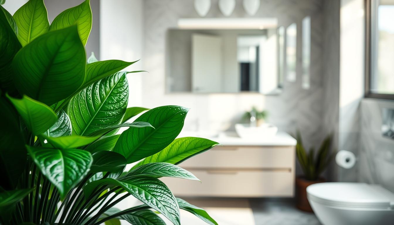 Dust-free faux plants in humid bathrooms