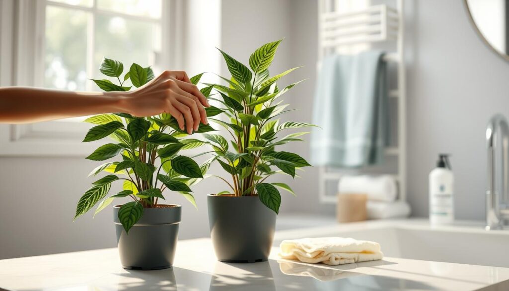 Maintaining clean artificial plants