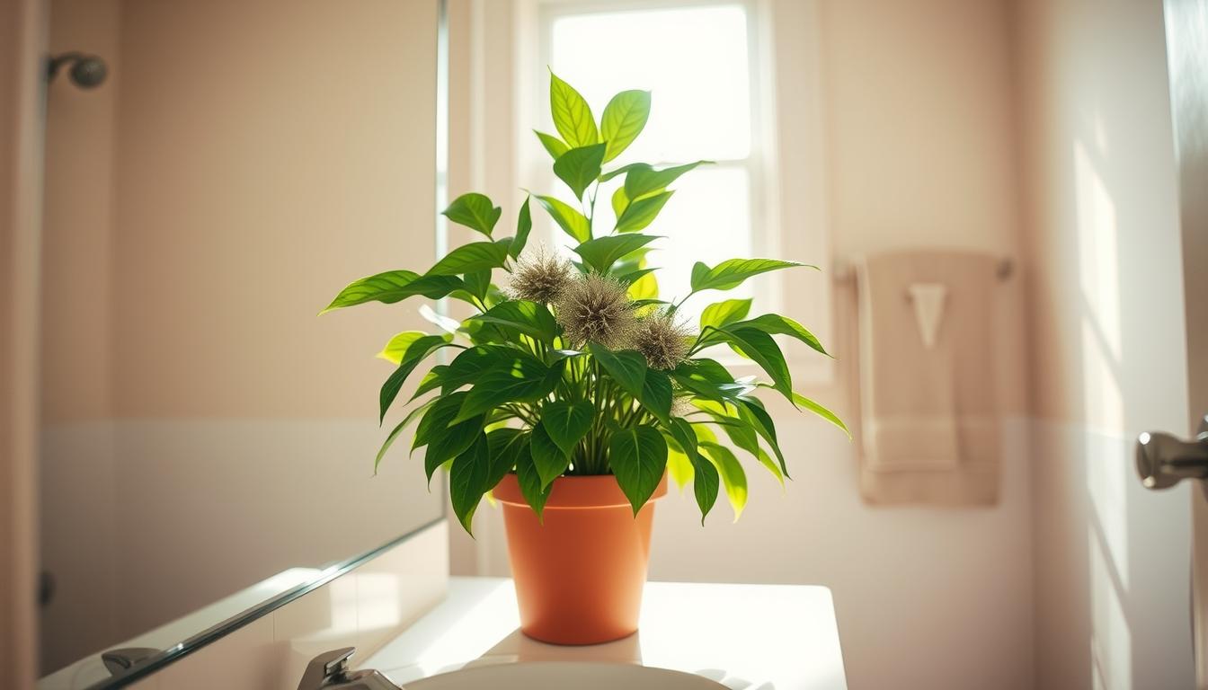 bathroom cleaning faux plant care