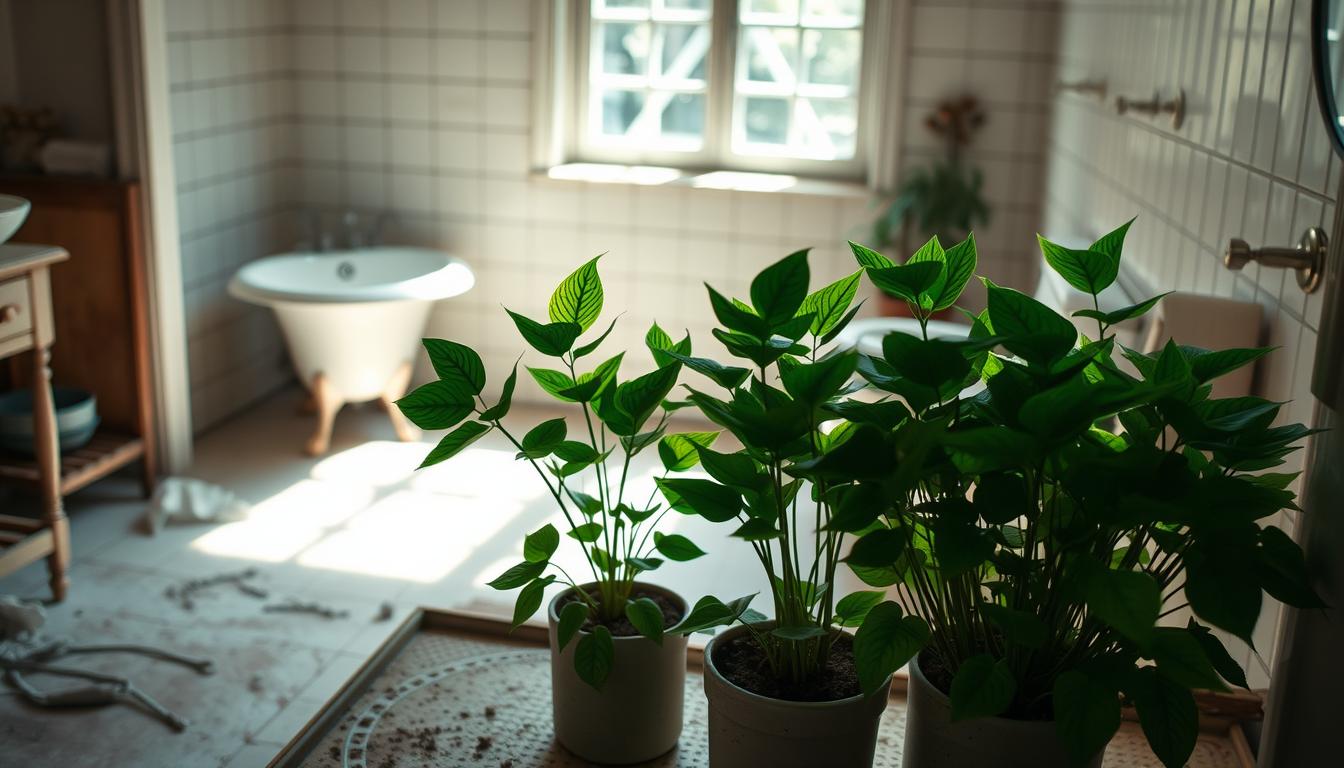 clean fake plants in dusty bathrooms