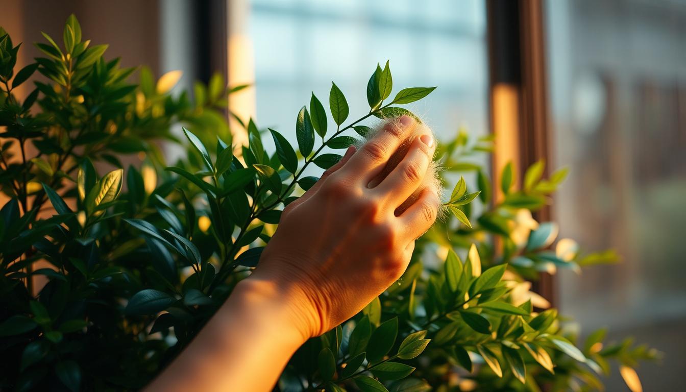 cleaning artificial foliage