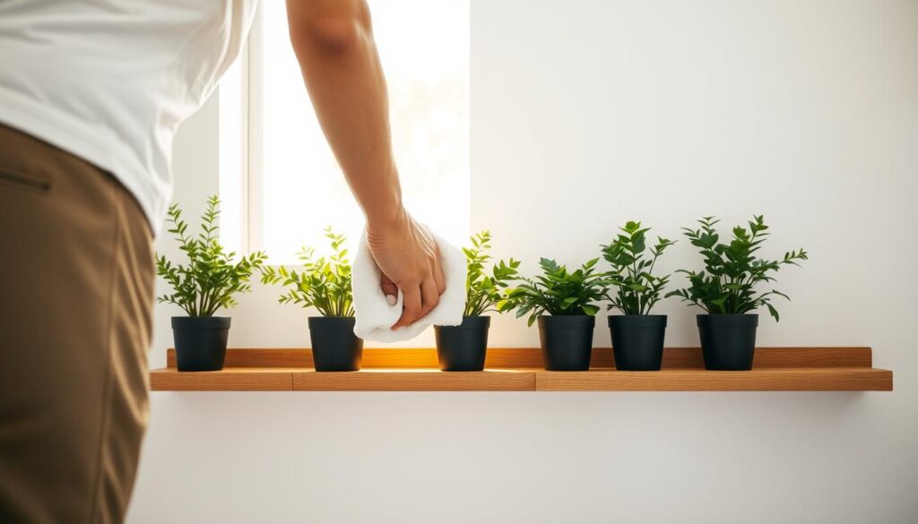 cleaning fake plants