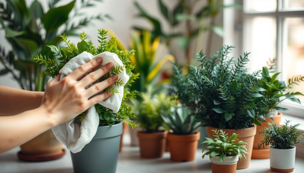 cleaning faux plants
