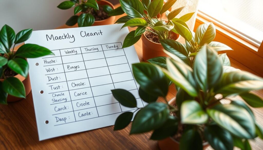 cleaning schedule for artificial plants