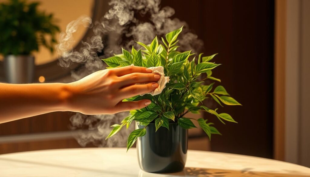 deep cleaning artificial plants