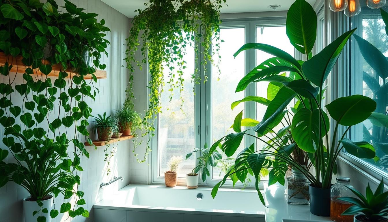 fake plant care in humid bathrooms