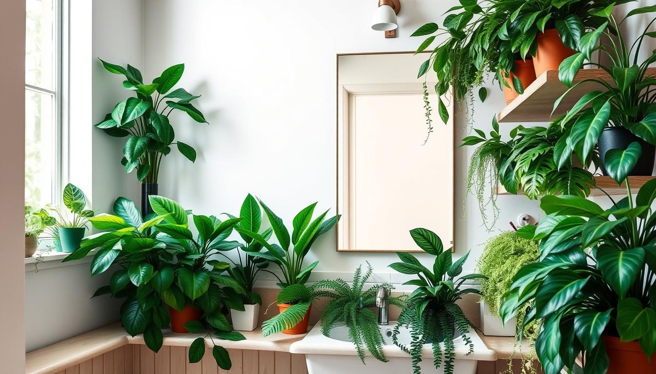 fake plants for high-humidity bathrooms