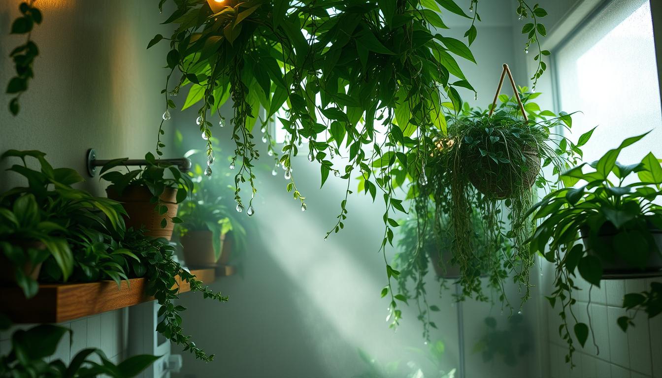 faux plants in humid bathrooms