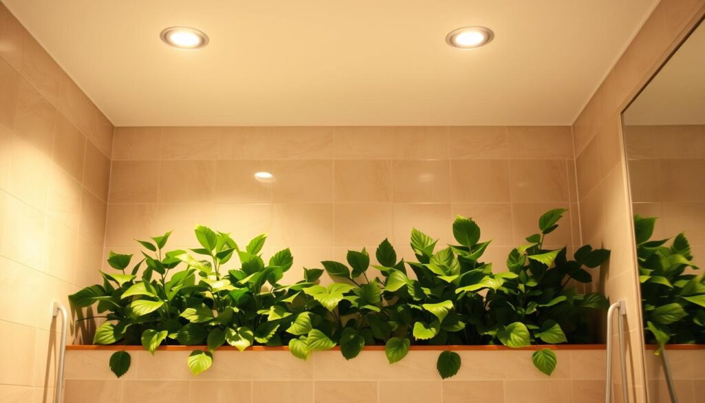 lighting for faux plants in bathrooms