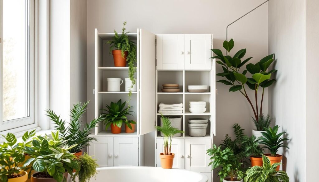 storing fake plants