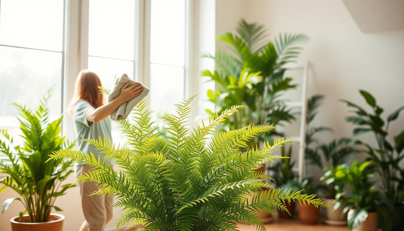 cleaning faux plants in humid rooms