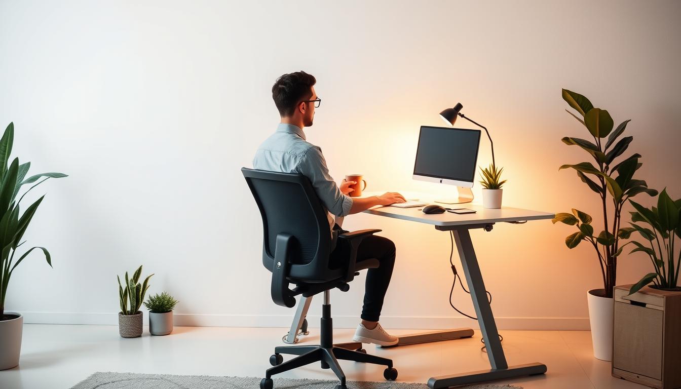 Adjustable desk ergonomic workspace