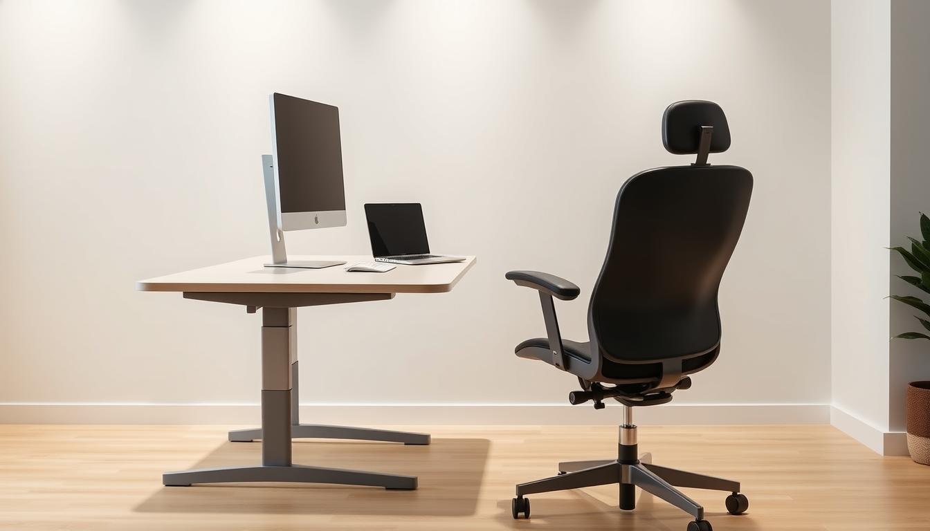 Ergonomic desk setup for neck pain prevention