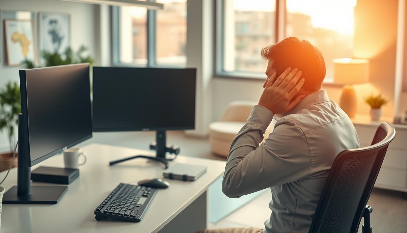 desk layout and neck pain connection