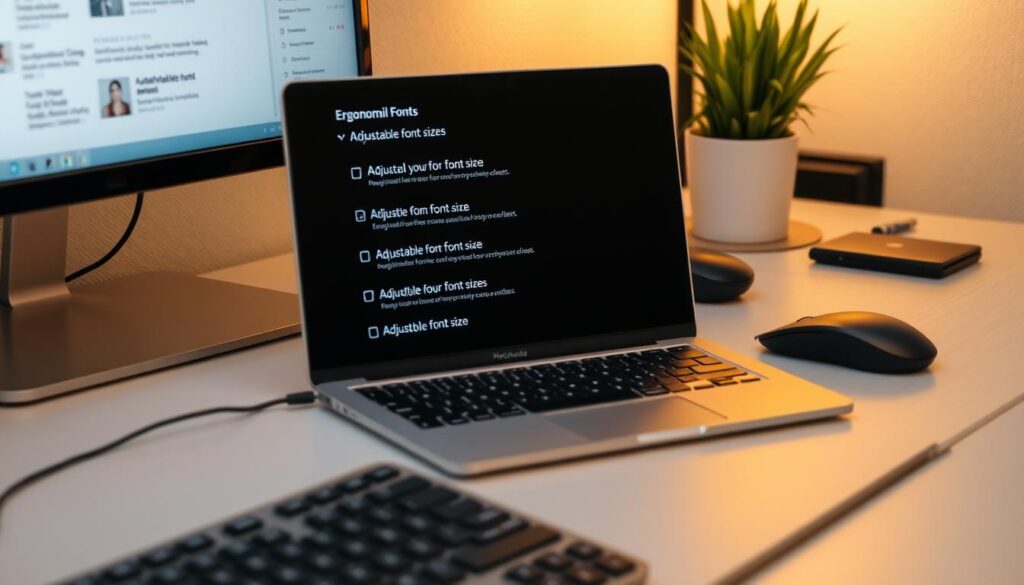 font size adjustments