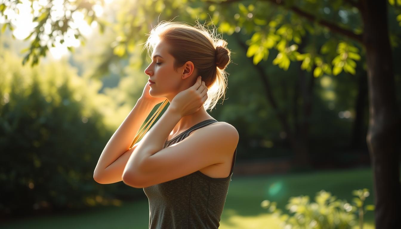 neck tension relief with resistance bands